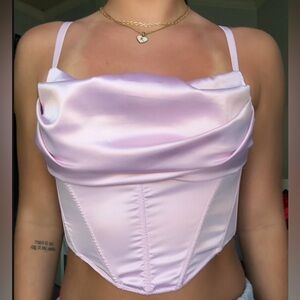 pink silk corset